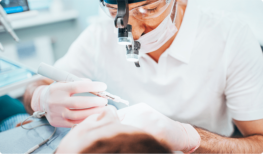 dentist examining patient