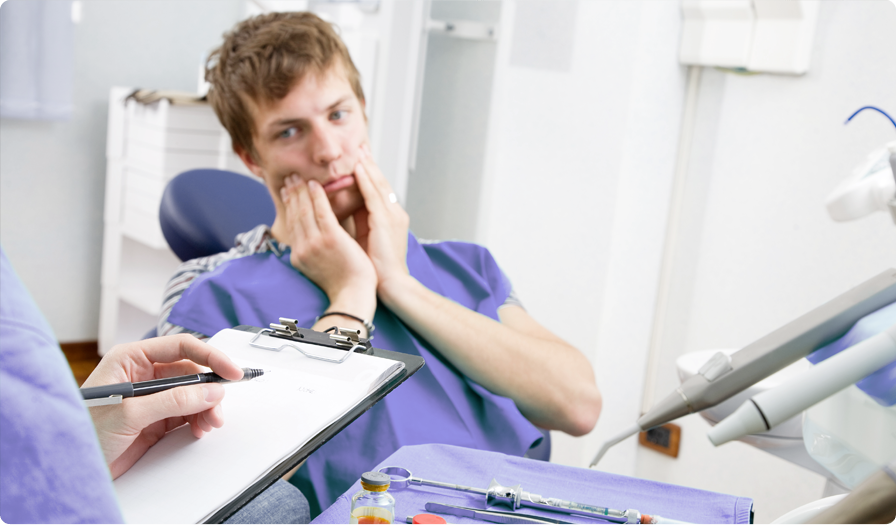 dentist examining patient
